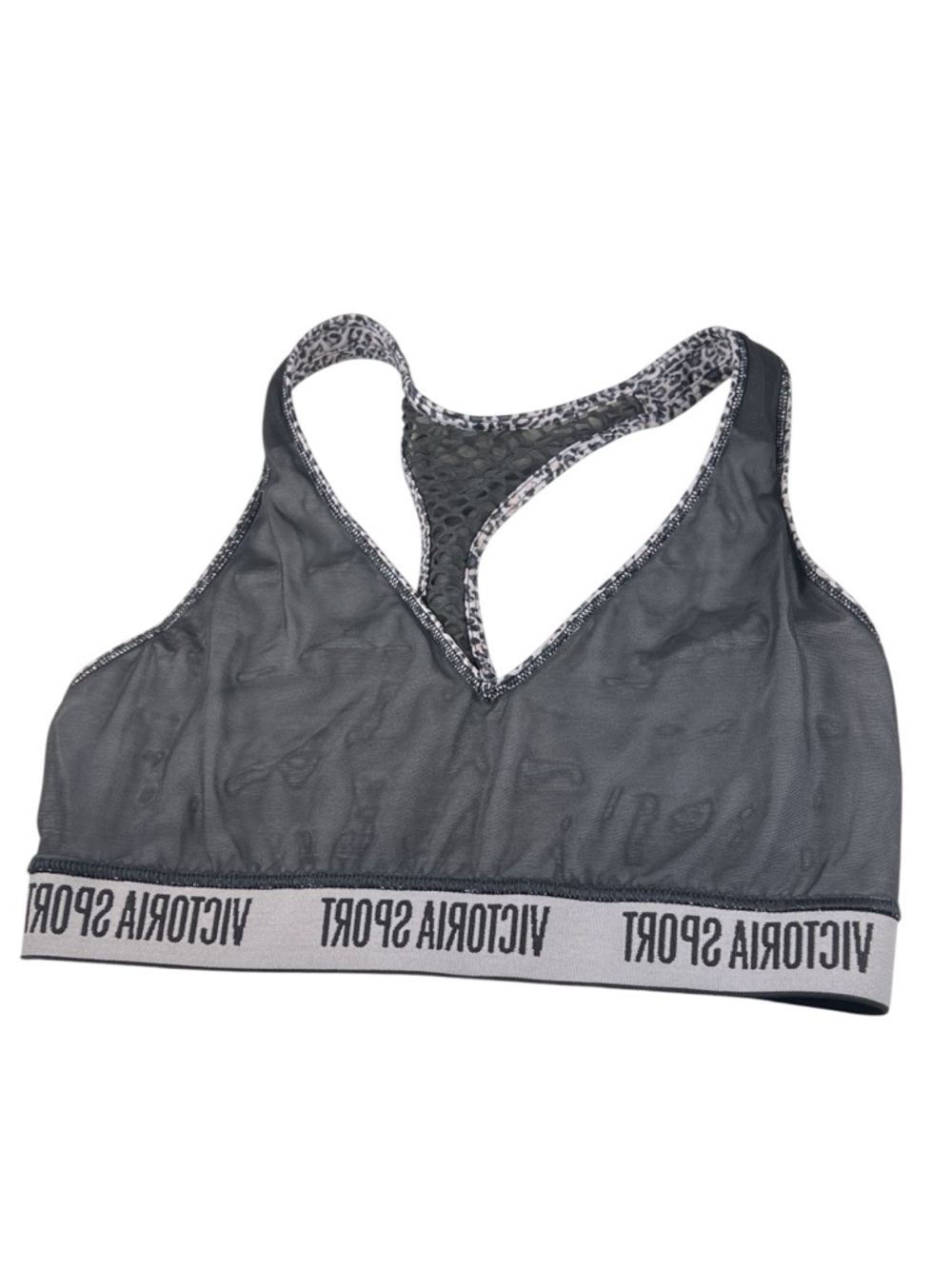 Victoria’s Secret Victoria Sport Gray Leopard Print Racerback Sports Bra Sporty - Picture 4 of 5